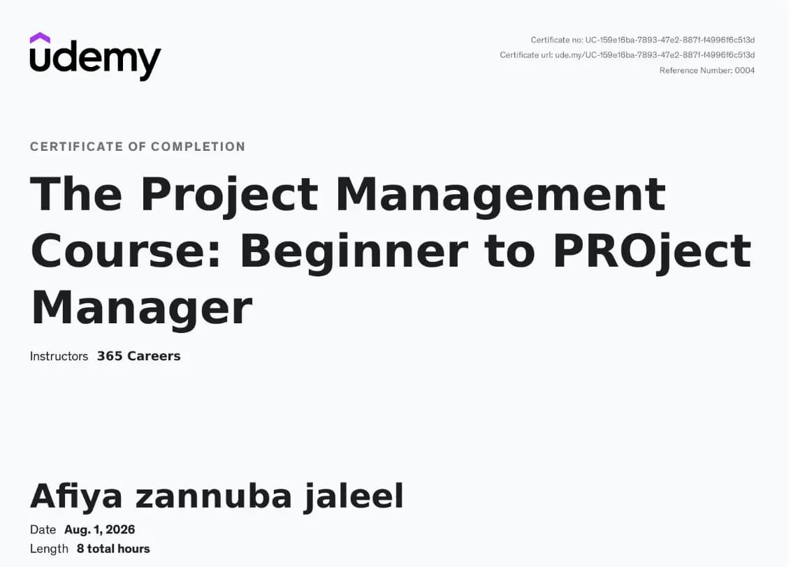 Project Management Certificate